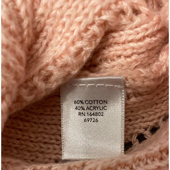 CJ Banks Blush Light Pink Open Weave Sweater Diamond Pattern Crewneck 1X Cozy - Picture 6 of 7